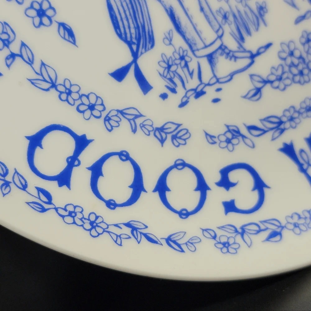 A Good Mother Makes a Happy Home Blue White Plate 9